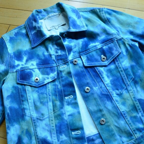 3.1 Phillip Lim Tie-Dye Denim Jacket Size 0 - Picture 9 of 13